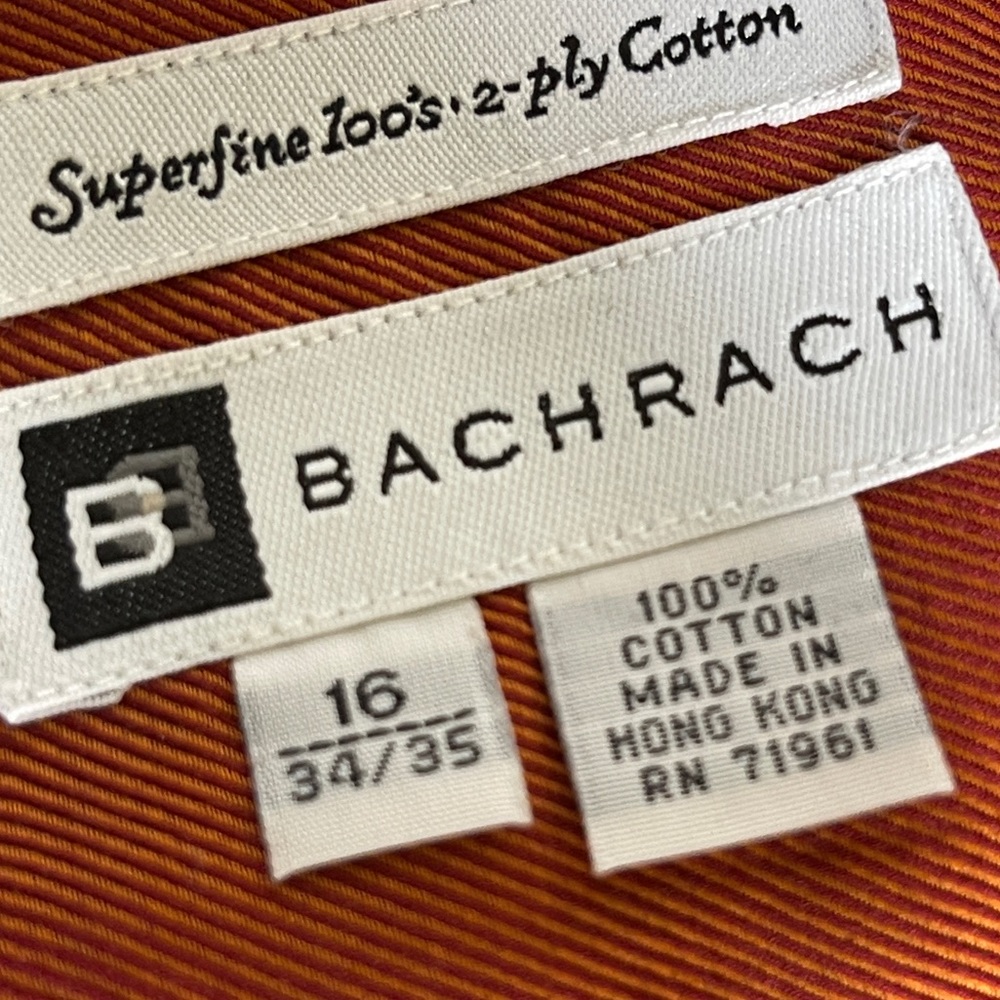 Men’s casual burnt orange button down shirt - Picture 3 of 5